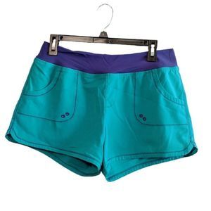 Women's Prana Millie Teal and Purple Board Shorts Swim - Medium